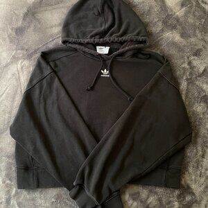 adidas Black Hoodie Cropped Medium